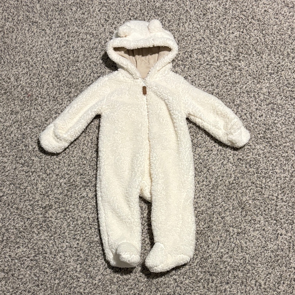 Carter's Cream Fleece Footed One Piece